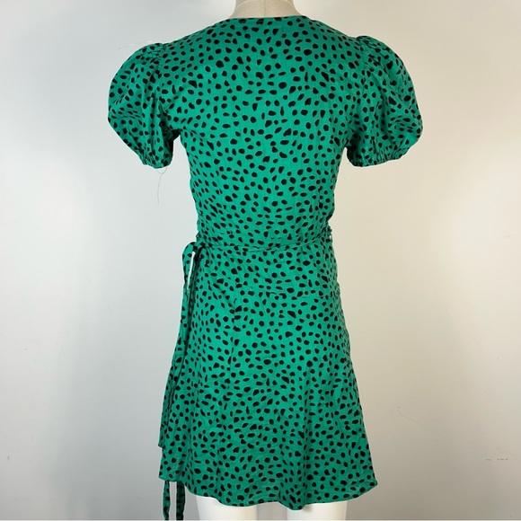 Urban Outfitters Teal and Black Spotted Mini Dress S - Picture 3 of 11
